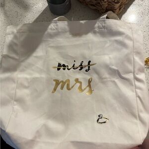 Kate Spade Cream and Gold Tote Bag